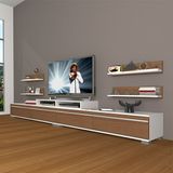 Decoraktiv Ekoflex 360R Mdf Ceviz Beyaz Tv Sehpa Ünitesi