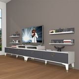Decoraktiv Ekoflex 360R Mdf Gold Beyaz Antrasit Tv Sehpa Ünitesi