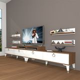 Decoraktiv Ekoflex 360R Mdf Gold Beyaz Ceviz Tv Sehpa Ünitesi
