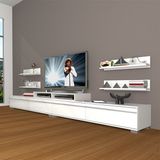 Decoraktiv Ekoflex 360R Mdf Parlak Beyaz Tv Sehpa Ünitesi