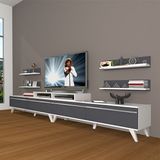 Decoraktiv Ekoflex 360R Mdf Retro Beyaz Antrasit Tv Sehpa Ünitesi