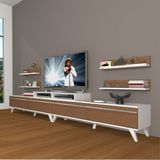 Decoraktiv Ekoflex 360R Mdf Retro Tv Ünitesi Tv Sehpası - Beyaz - Ceviz