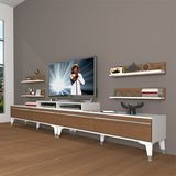 Decoraktiv Ekoflex 360R Mdf Silver Beyaz Ceviz Tv Sehpa Ünitesi