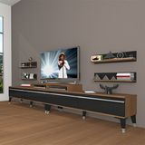 Decoraktiv Ekoflex 360R Mdf Silver Ceviz Siyah Tv Sehpa Ünitesi