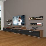 Decoraktiv Ekoflex 360R Slm Ceviz Siyah Tv Sehpa Ünitesi