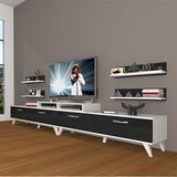 Decoraktiv Ekoflex 360R Slm Retro Beyaz Siyah Tv Sehpa Ünitesi