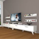Decoraktiv Ekoflex 360R Slm Retro Parlak Beyaz Tv Sehpa Ünitesi