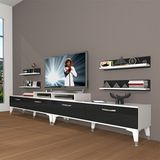 Decoraktiv Ekoflex 360R Slm Silver Beyaz Siyah Tv Sehpa Ünitesi
