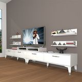 Decoraktiv Ekoflex 360R Slm Silver Parlak Beyaz Tv Sehpa Ünitesi
