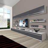 Decoraktiv Ekoflex 360Y Mdf Beyaz Antrasit Tv Sehpa Ünitesi