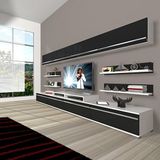 Decoraktiv Ekoflex 360Y Mdf Beyaz Siyah Tv Sehpa Ünitesi