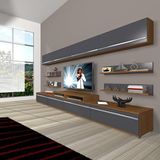 Decoraktiv Ekoflex 360Y Mdf Ceviz Antrasit Tv Sehpa Ünitesi