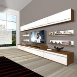 Decoraktiv Ekoflex 360Y Mdf Ceviz Beyaz Tv Sehpa Ünitesi