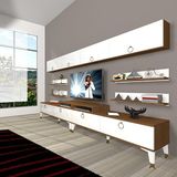 Decoraktiv Ekoflex 360Y Mdf Gold Beyaz Ceviz Tv Sehpa Ünitesi