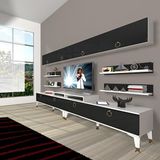 Decoraktiv Ekoflex 360Y Mdf Gold Beyaz Siyah Tv Sehpa Ünitesi
