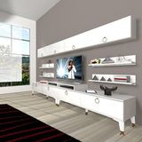 Decoraktiv Ekoflex 360Y Mdf Gold Parlak Beyaz Tv Sehpa Ünitesi
