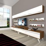 Decoraktiv Ekoflex 360Y Mdf Retro Tv Ünitesi Tv Sehpası - Beyaz - Ceviz