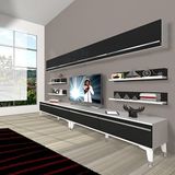 Decoraktiv Ekoflex 360Y Mdf Silver Beyaz Siyah Tv Sehpa Ünitesi