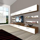 Decoraktiv Ekoflex 360Y Slm Ceviz Beyaz Tv Sehpa Ünitesi