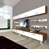 Decoraktiv Ekoflex 360Y Slm Retro Beyaz Ceviz Tv Sehpa Ünitesi