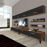 Decoraktiv Ekoflex 360Y Slm Silver Ceviz Siyah Tv Sehpa Ünitesi