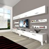 Decoraktiv Ekoflex 360Y Slm Silver Parlak Beyaz Tv Sehpa Ünitesi