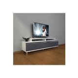 Decoraktiv Ekoflex 4 Mdf Beyaz Antrasit Krom Ayaklı Tv Ünitesi