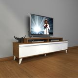Decoraktiv Ekoflex 4 MDF Retro TV Sehpa Ünitesi - Beyaz Ceviz