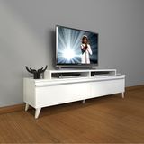 Decoraktiv Ekoflex 4 MDF Retro TV Sehpa Ünitesi - Parlak Beyaz
