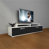 Decoraktiv Ekoflex 4 Slm Beyaz Siyah Tv Sehpa Ünitesi