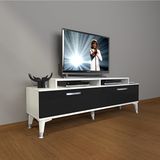 Decoraktiv Ekoflex 4 Slm Silver Beyaz Siyah Tv Sehpa Ünitesi