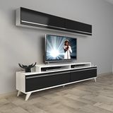 Decoraktiv Ekoflex 5 MDF Retro TV Sehpa Ünitesi - Beyaz Siyah