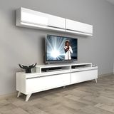 Decoraktiv Ekoflex 5 MDF Retro TV Sehpa Ünitesi - Parlak Beyaz