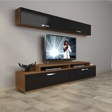 Decoraktiv Ekoflex 5 Slm Ceviz Siyah Tv Sehpa Ünitesi