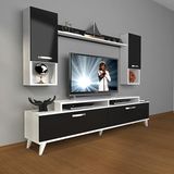 Decoraktiv Ekoflex 5da MDF Retro TV Sehpa Ünitesi - Beyaz Siyah
