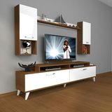 Decoraktiv Ekoflex 5da SLM Retro TV Sehpa Ünitesi - Beyaz Ceviz