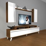 Decoraktiv Ekoflex 7 MDF Retro TV Sehpa Ünitesi - Beyaz Ceviz