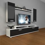 Decoraktiv Ekoflex 7 Slm Beyaz Siyah Tv Sehpa Ünitesi