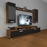 Decoraktiv Ekoflex 7 Slm Ceviz Siyah Tv Sehpa Ünitesi