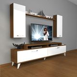 Decoraktiv Ekoflex 7 Slm Retro Ceviz Beyaz Tv Sehpa Ünitesi