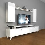 Decoraktiv Ekoflex 7 Slm Retro Parlak Beyaz Tv Sehpa Ünitesi