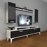 Decoraktiv Ekoflex 7 Slm Silver Beyaz Siyah Tv Sehpa Ünitesi