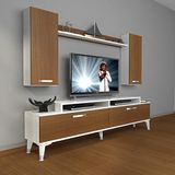 Decoraktiv Ekoflex 7 Slm Silver Ceviz Beyaz Tv Sehpa Ünitesi
