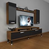 Decoraktiv Ekoflex 7 Slm Silver Ceviz Siyah Tv Sehpa Ünitesi