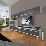 Decoraktiv Ekoflex 8 Mdf Retro Tv Ünitesi Tv Sehpası Beyaz - Antrasit