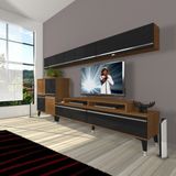 Decoraktiv Ekoflex 8 Mdf Silver Tv Ünitesi Tv Sehpası - Ceviz - Siyah