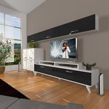 Decoraktiv Ekoflex 8 SLM Retro TV Sehpa Ünitesi - Beyaz Siyah