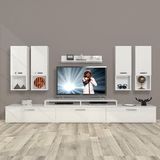 Decoraktiv Ekoflex 8DA Slm Parlak Beyaz Tv Sehpa Ünitesi