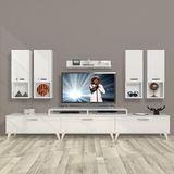 Decoraktiv Ekoflex 8DA Slm Retro Parlak Beyaz Tv Sehpa Ünitesi