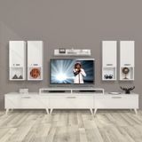 Decoraktiv Ekoflex 8DA Slm Retro Parlak Beyaz Tv Sehpa Ünitesi